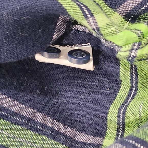 Lady 12 Womens Flannel Shirt Size XL Blue & Green Plaid Button Up Long Sleeves - Picture 10 of 10